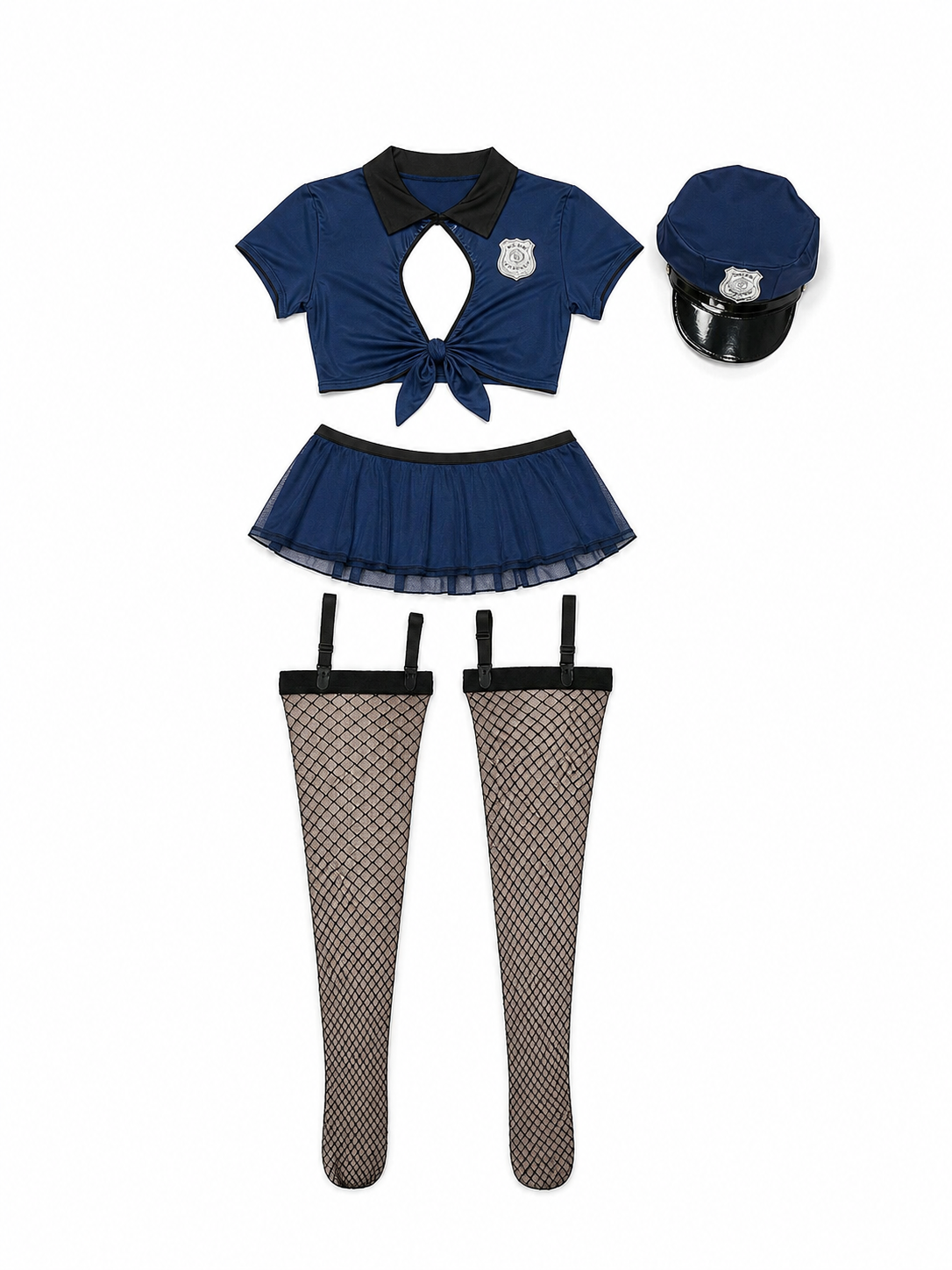 Police-Inspired Costume, Cropped Cosplay Set