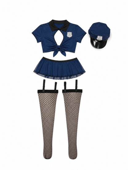 Police-Inspired Costume, Cropped Cosplay Set