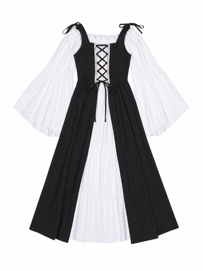Gothic Medieval Dress with Corset Bodice