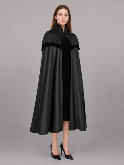 Black Gothic Hooded Costume Cloak