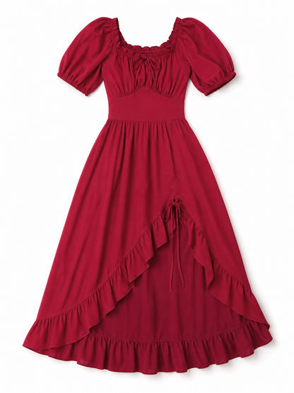 Vintage-Style Corset-Bodice Maxi Dress