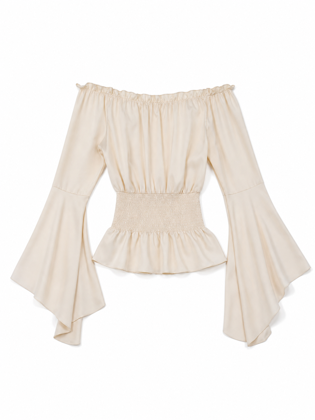 Off-the-Shoulder Blouse with Bell Sleeves