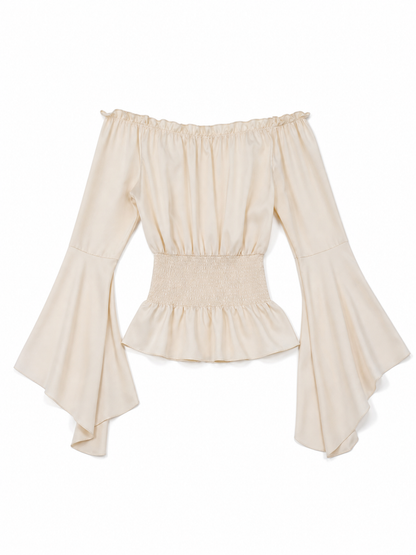 Off-the-Shoulder Blouse with Bell Sleeves