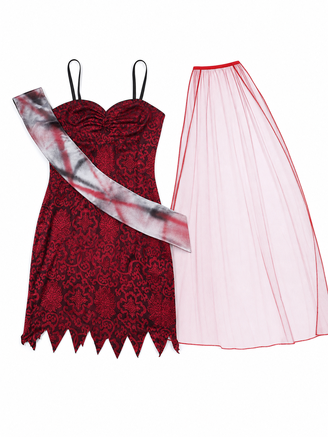 Vampire Costume with Dress and White Cape