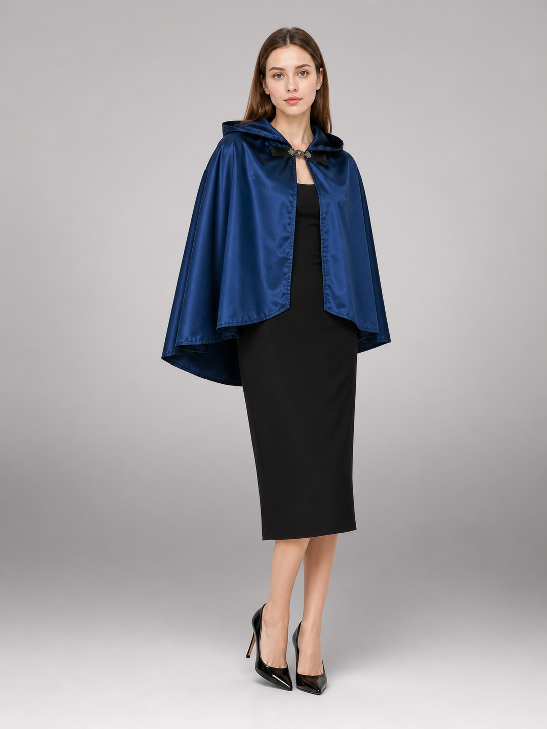 Blue Carnival Hooded Cape for Stage