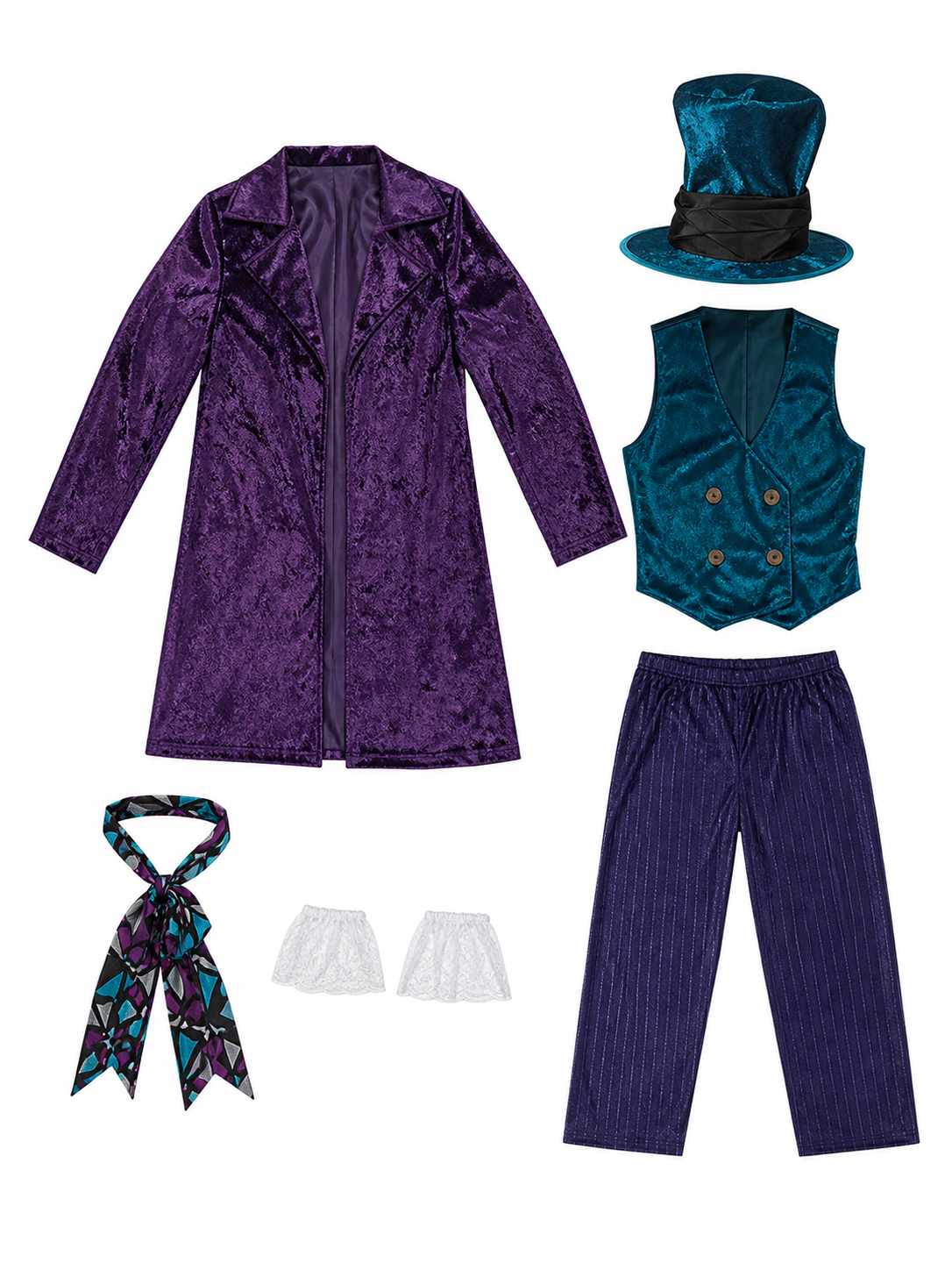 Theatrical Costume with Top Hat, Purple Ensemble