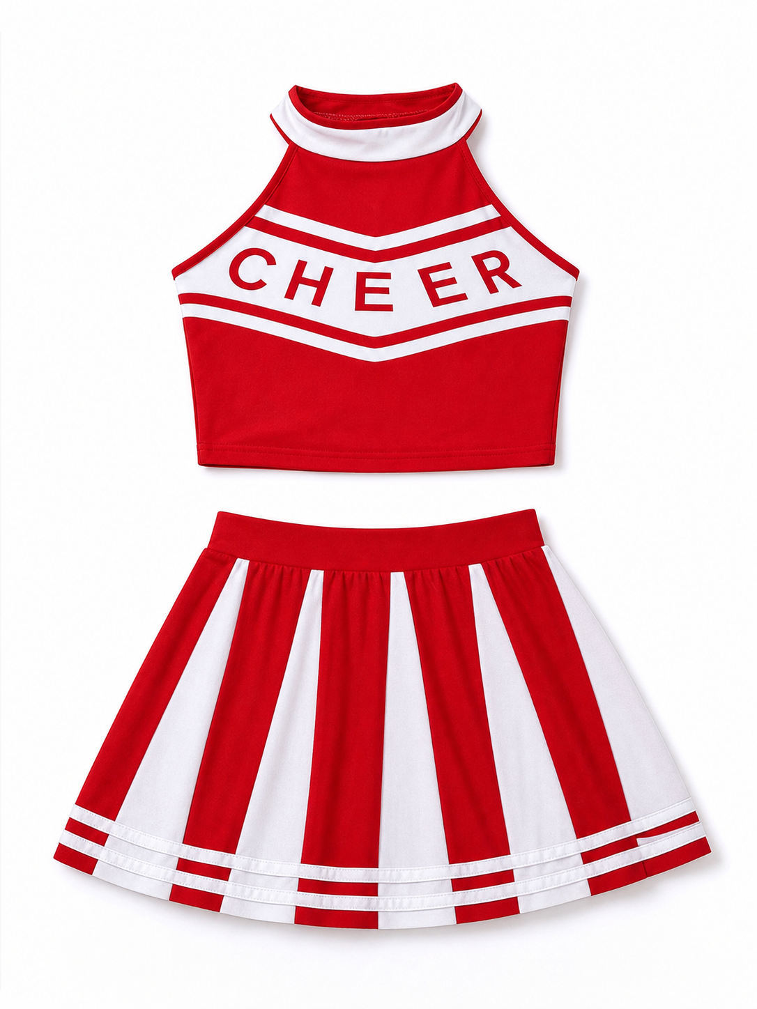 Stage Costume: Red Top and Skirt with White Stripes