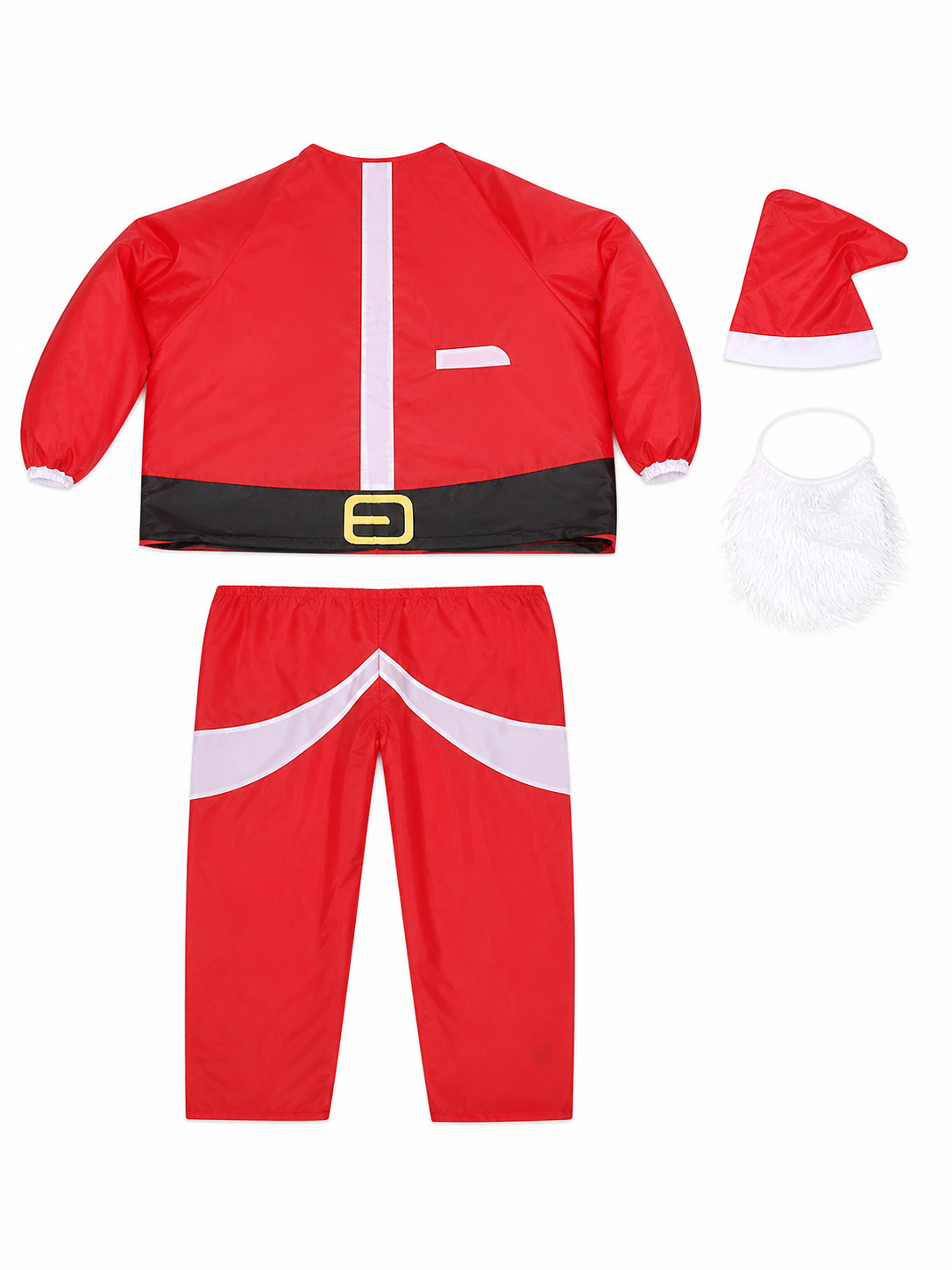 Santa Claus costume with beard and hat for the holidays