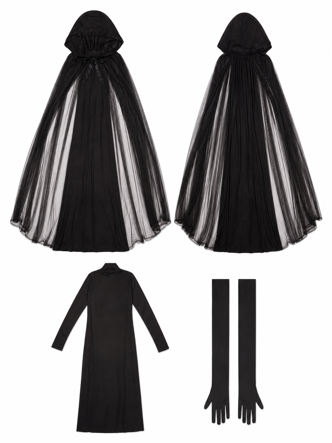 Black Gothic Cape with a Large Hood