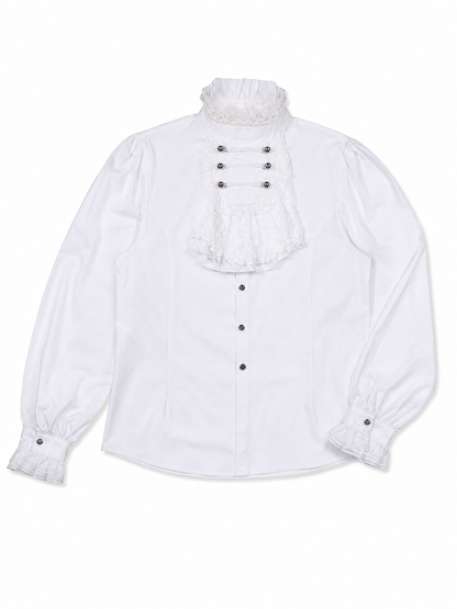 Cosplay Shirt with Jabot and High Collar