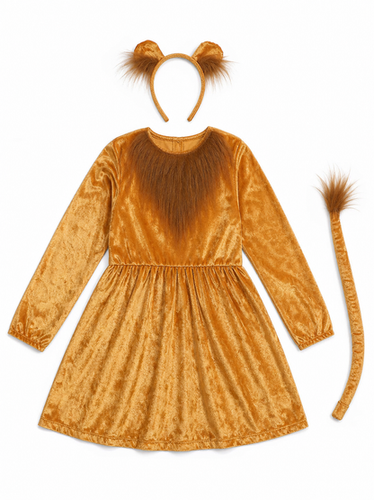Lion Costume Dress with Ears and Tail