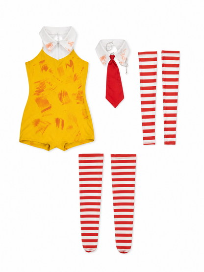 Fast-Food-Style Vampire Costume Jumpsuit included items