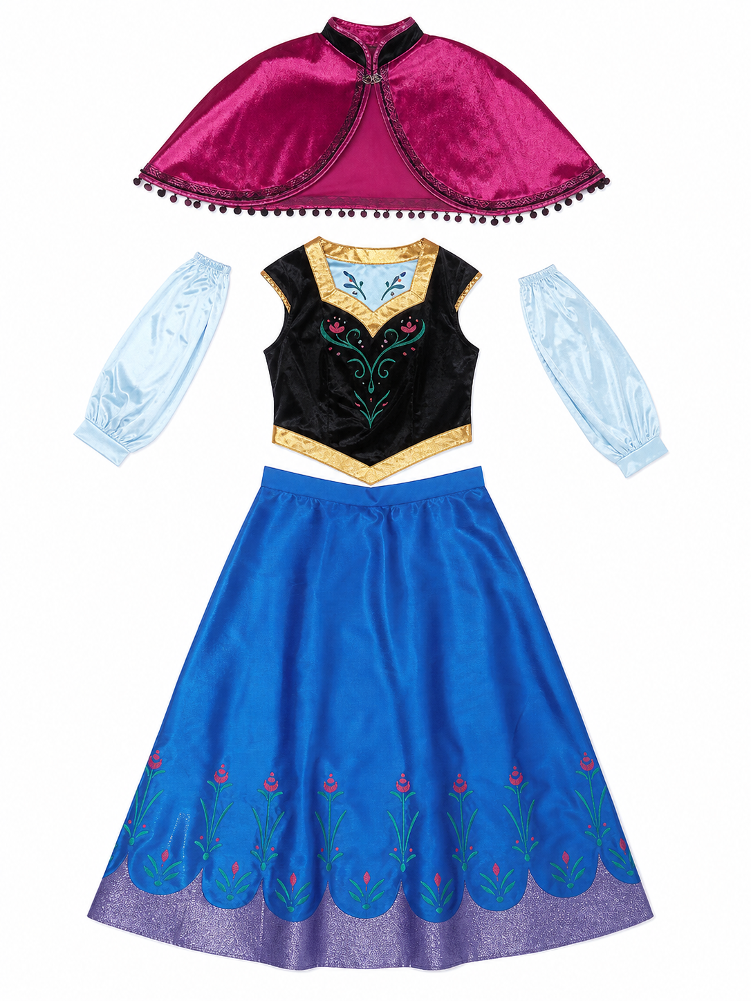 Fairytale Carnival Costume with Dress and Cape included items