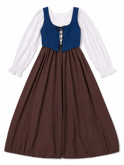 Renaissance-Style Dress with Corset Bodice and Lacing