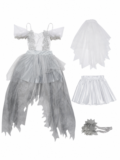 Gothic cosplay dress costume with veil