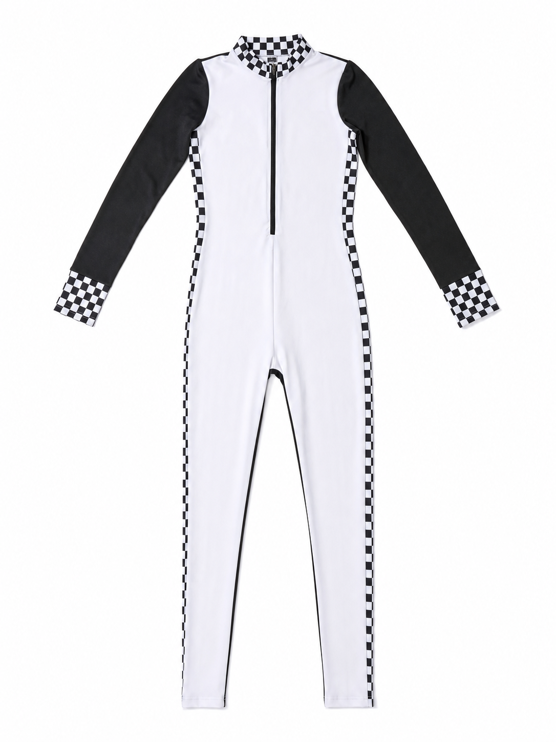 Racing Jumpsuit with Checkered Collar