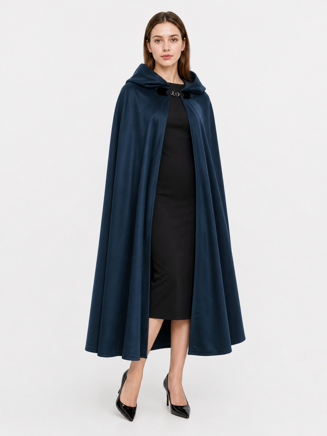 Dark Blue Hooded Costume Cloak