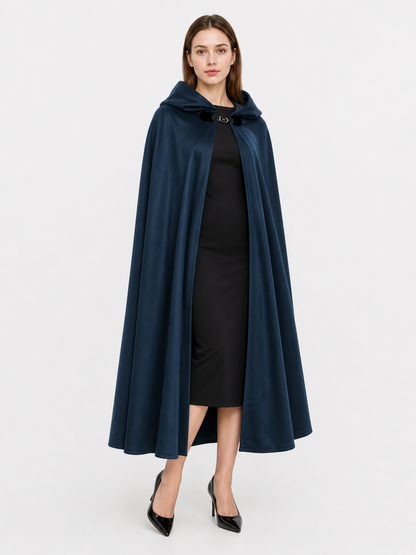 Dark Blue Hooded Costume Cloak