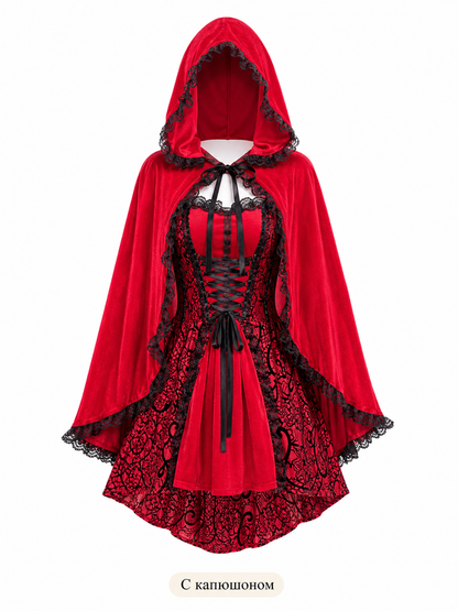 Little Red Riding Hood Costume with Hood and Cape