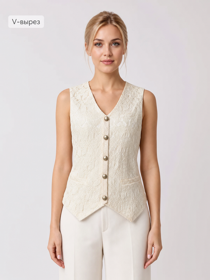 Vintage Floral Jacquard Vest