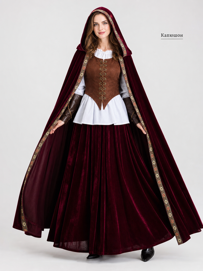 Little Red Riding Hood Costume with Cape and Skirt for Stage