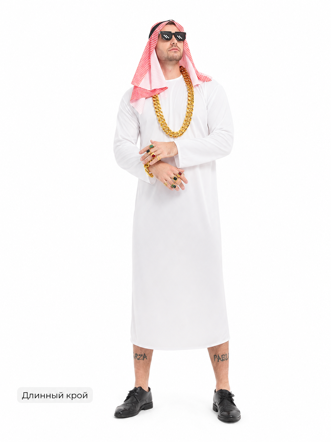 Arabic costume with headscarf and glasses for parties