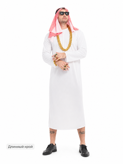Arabic costume with headscarf and glasses for parties
