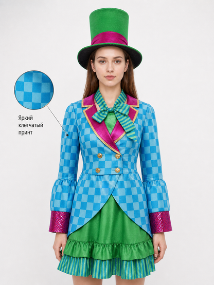 Alice Cosplay Costume: Jacket, Skirt, Top Hat