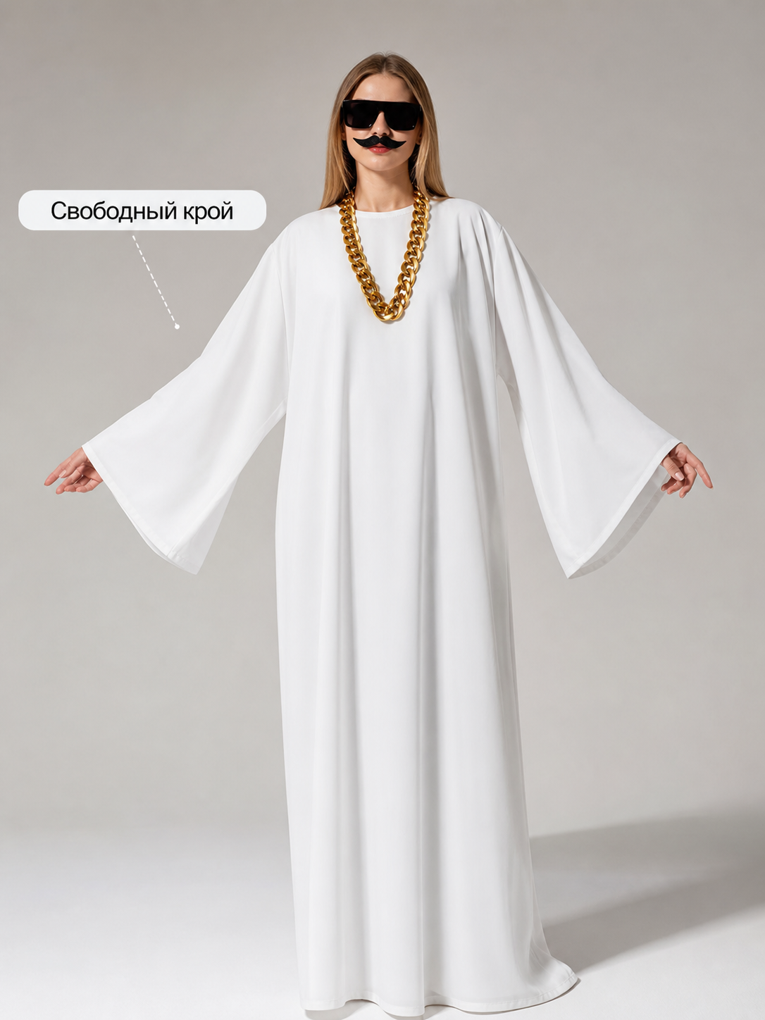 Arabian-style carnival costume with robe and accessories