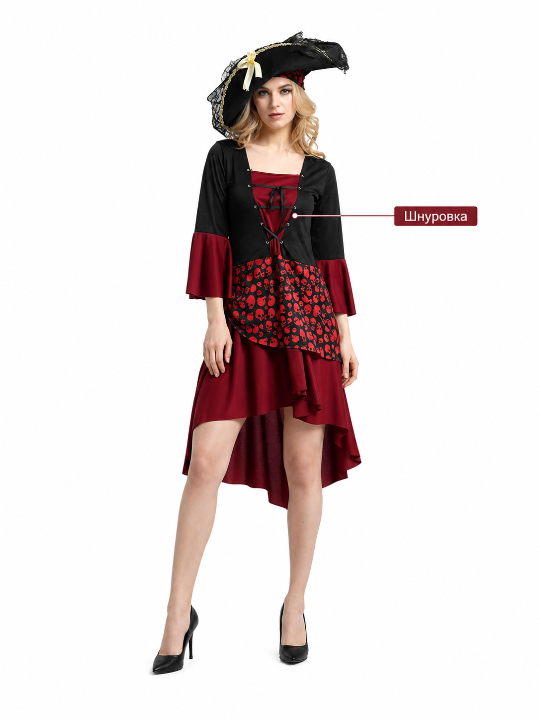 Halloween Pirate Costume with Hat and Dress