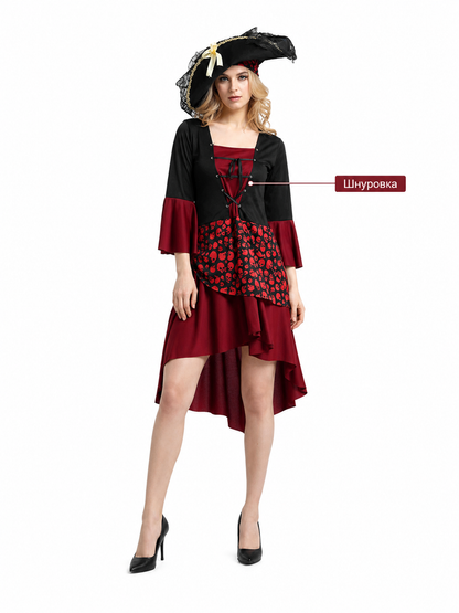 Halloween Pirate Costume with Hat and Dress