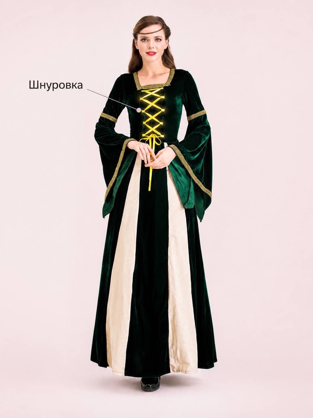 Medieval-Style Carnival Dress with Lacing