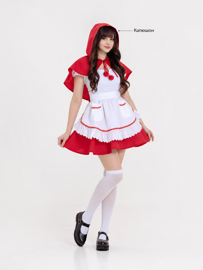 Little Red Riding Hood Costume with Cape and Apron
