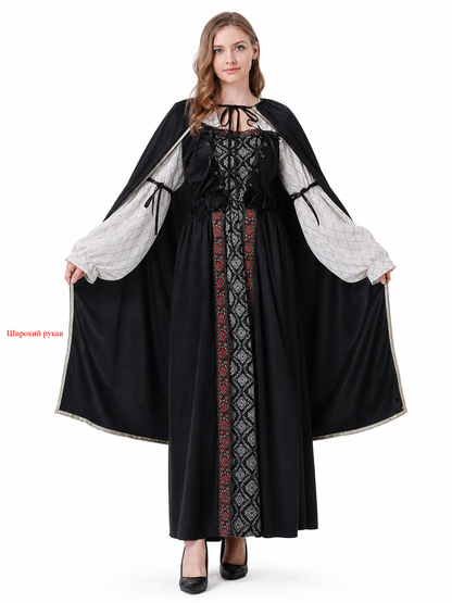 Queen Costume Dress with Cape and Crown