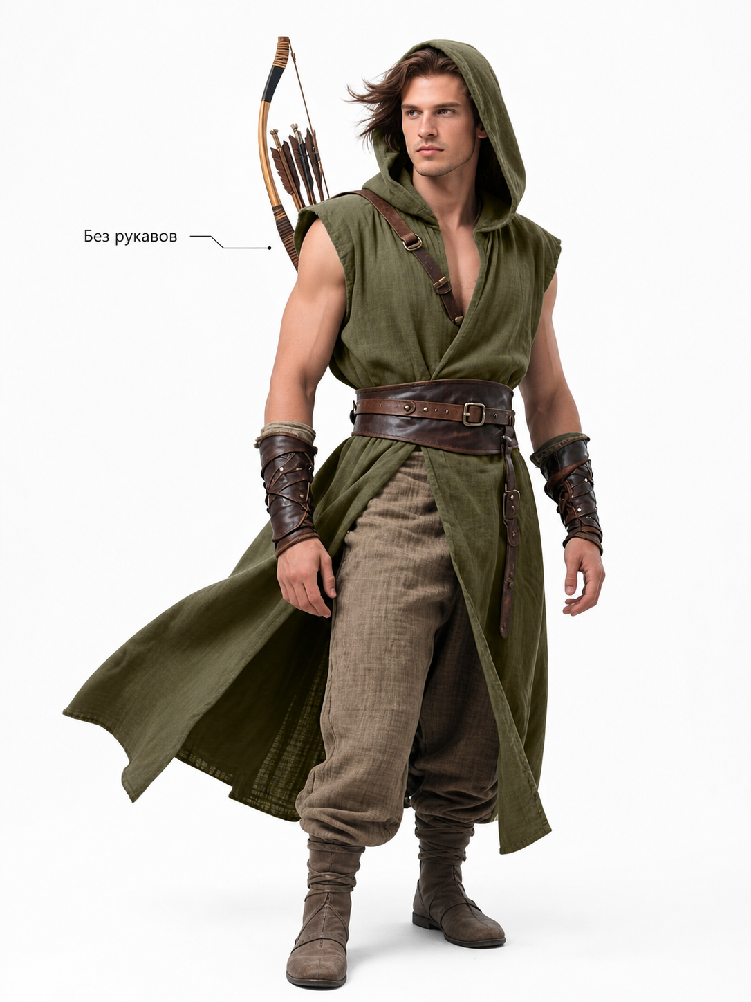 Medieval Cosplay Hooded Tunic with Belt