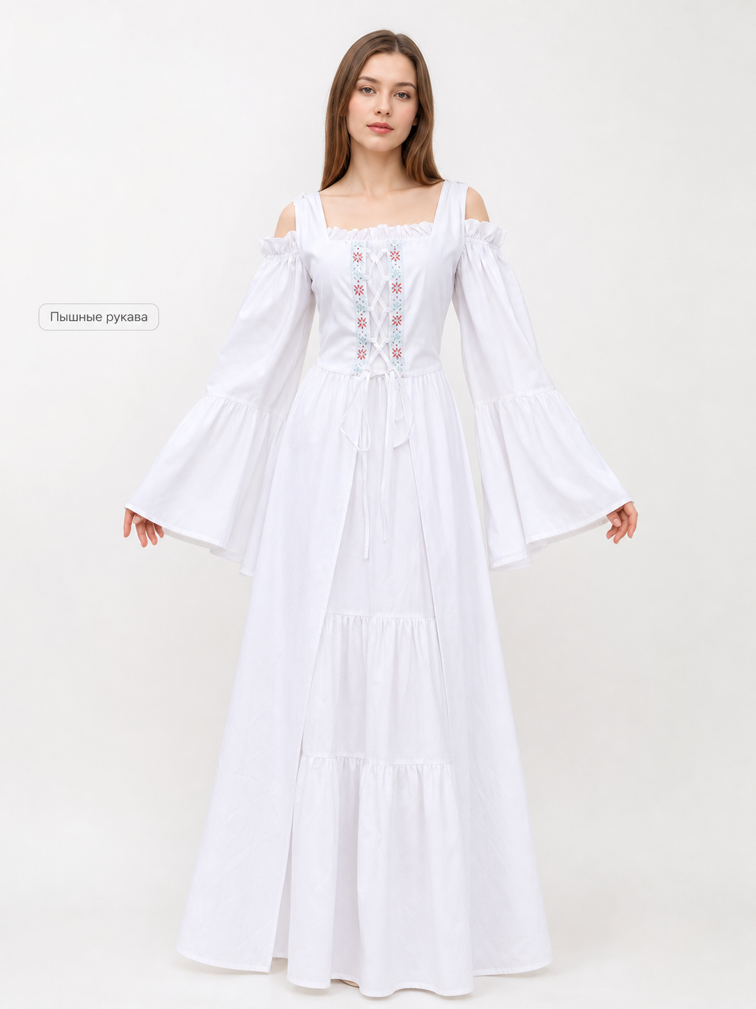 White Palace-Style Cosplay Costume with Corset Bodice