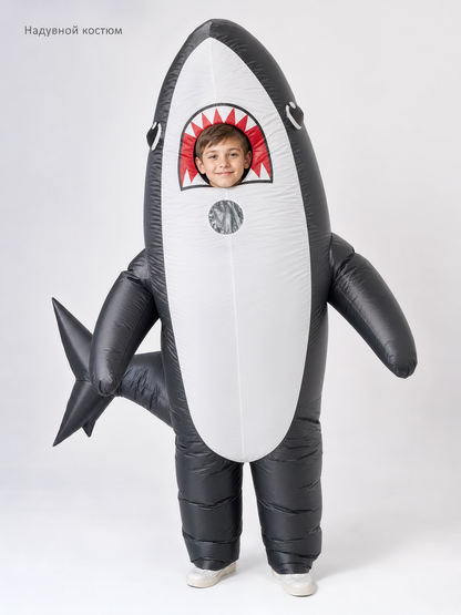 Inflatable Shark Costume with USB Fan