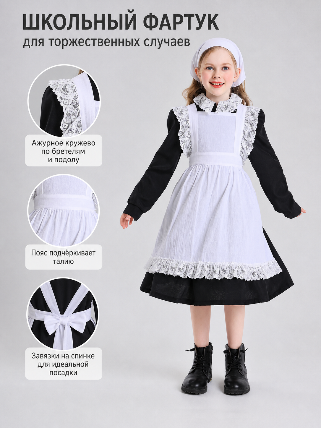 Black and White Maid Costume with Apron