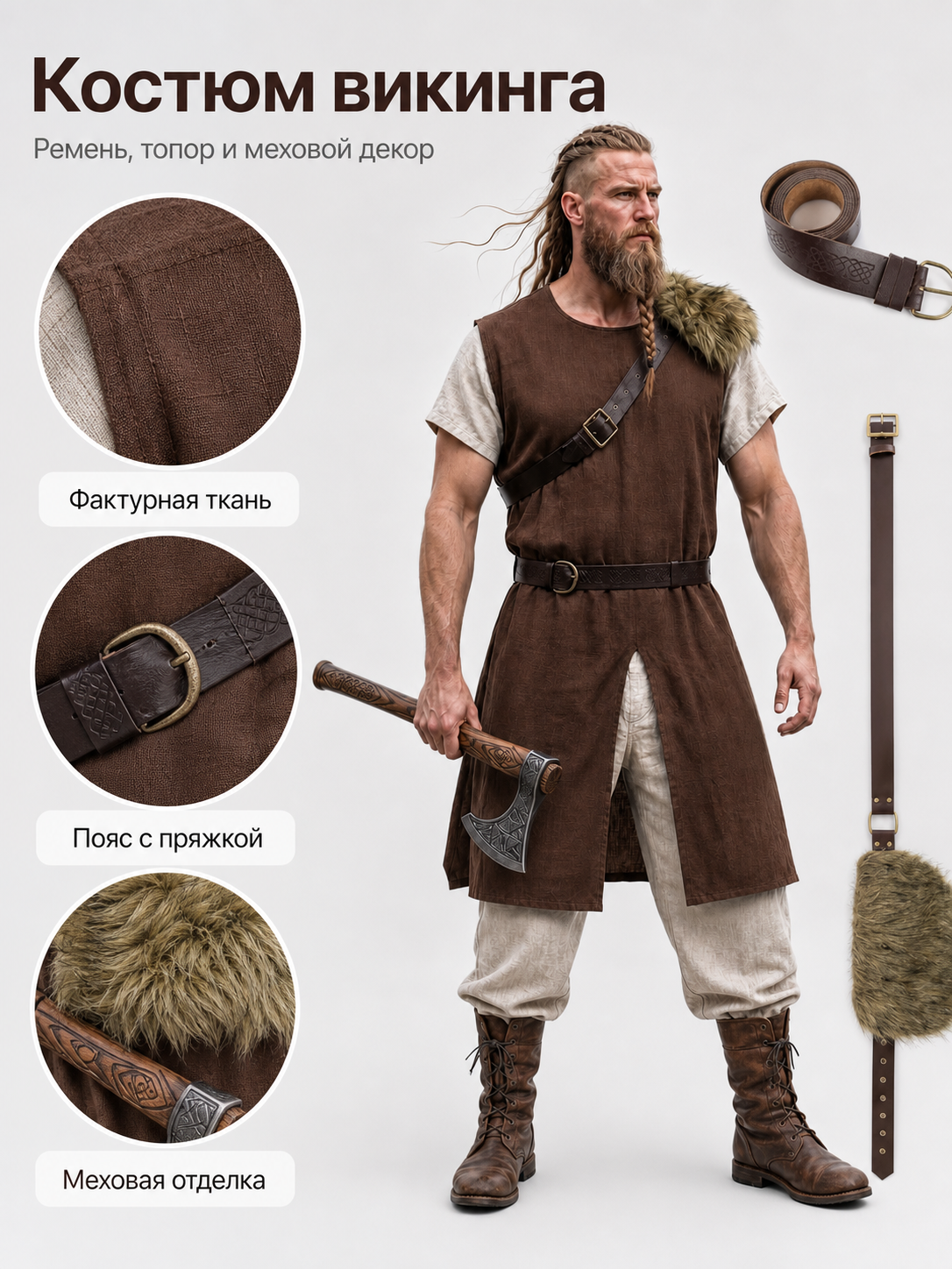 Long Brown Sleeveless Vest Tunic