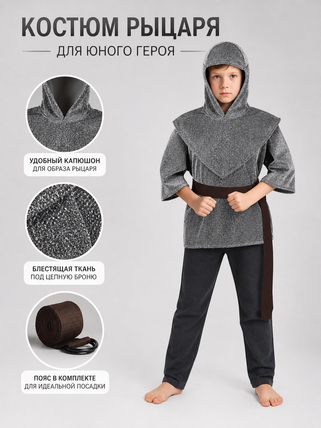 Medieval Knight Costume with Hood