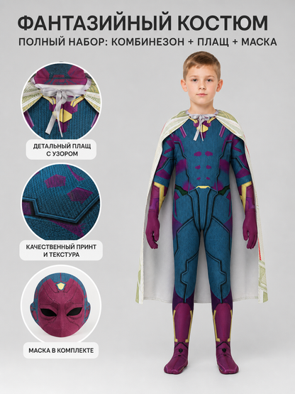 Superhero cosplay jumpsuit costume with mask
