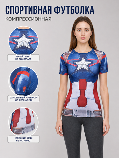 Superhero print T-shirt, slim fit