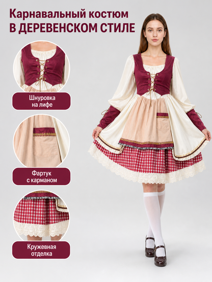 French Fairy Tale Costume Dress with Apron