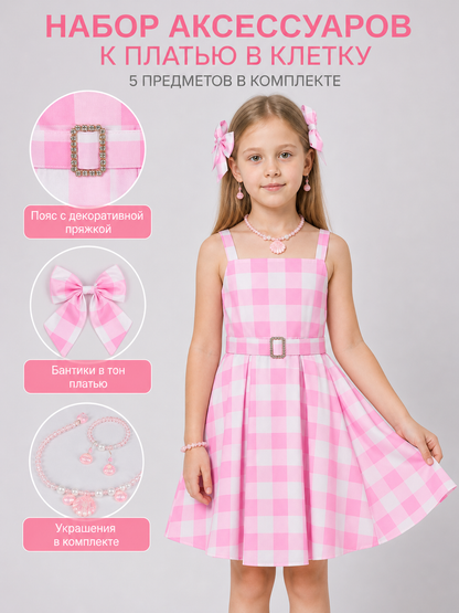 Barbie-Style Plaid Costume Dress main product view