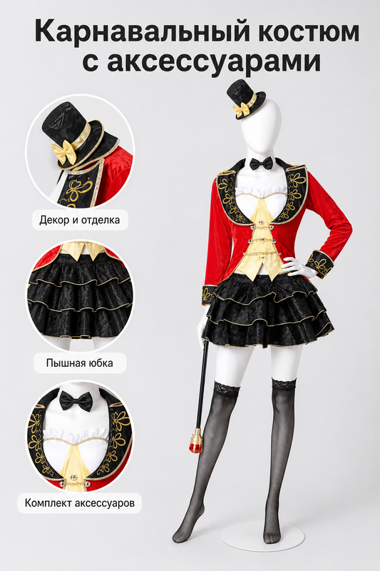 Circus Magician Costume for Cosplay and Carnival