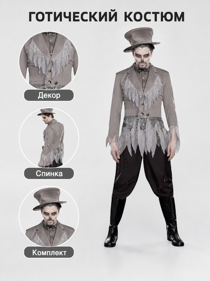 Gothic vampire costume with top hat for Halloween