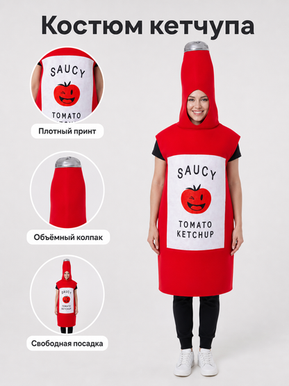 Ketchup Costume for Carnival and Themed Events