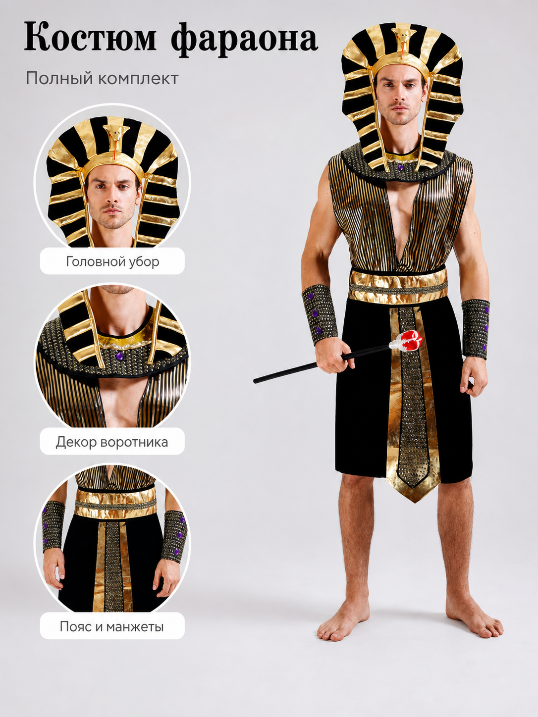 Egyptian Pharaoh Costume for Cosplay and Parties