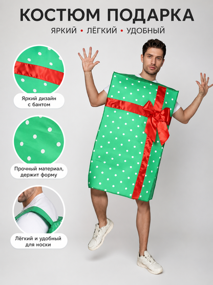 New Year’s Gift Box Costume with Red Bow