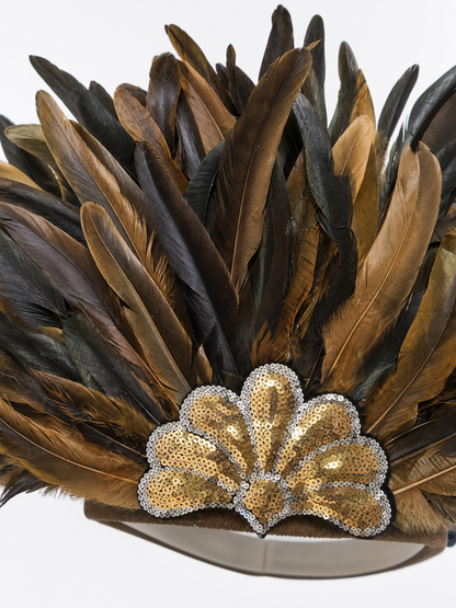 Sequined Feather Headpiece for Masquerade